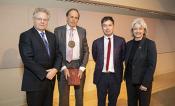Provost, Stephen Long, Associate Dean Ando, Dean Kidwell pose together.