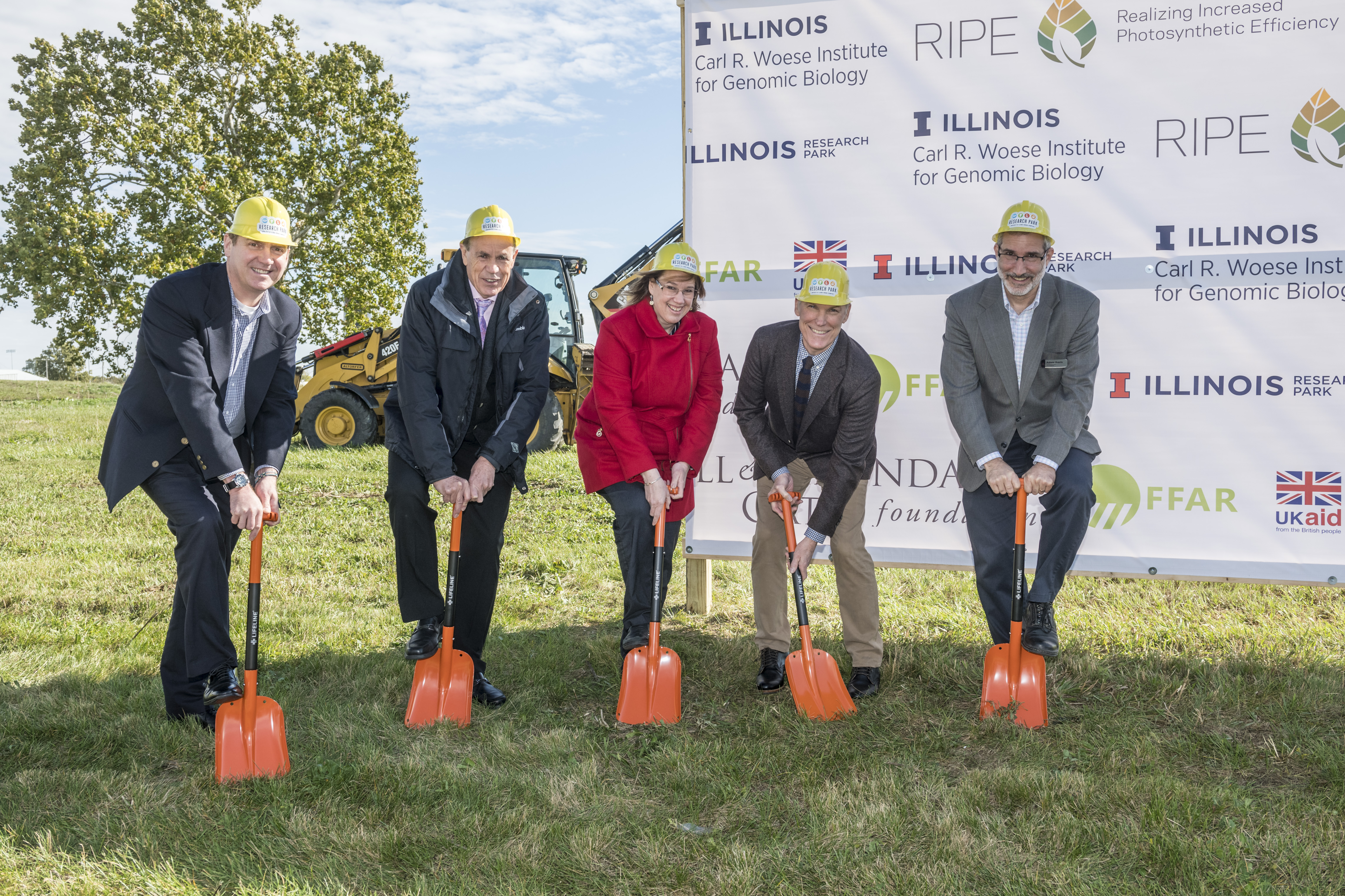 Representatives from the University of Illinois at Urbana-Champaign and the Bill & Melinda Gates Foundation breaking ground