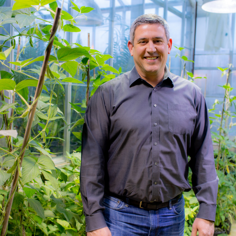 Carl Bernachi Standing among plants