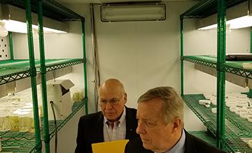 Senator Durbin tours the RIPE project's growth chambers. 