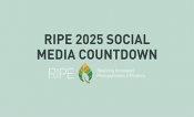 Light green background with the text RIPE 2025 Social Media Countdown and the RIPE logo featuring a leaf and the words RIPE Realzing Increased Photosynthetic Efficiency