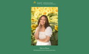Green box with a picture of a young woman in a white shirt in front of yellow flowers in the middle. Above the picture is the RIPE logo and the words Realizing Increased Photosynthetic Efficiency. Below the picture it says Maria Raza RIPE Spring 2025 Science Communication Intern.